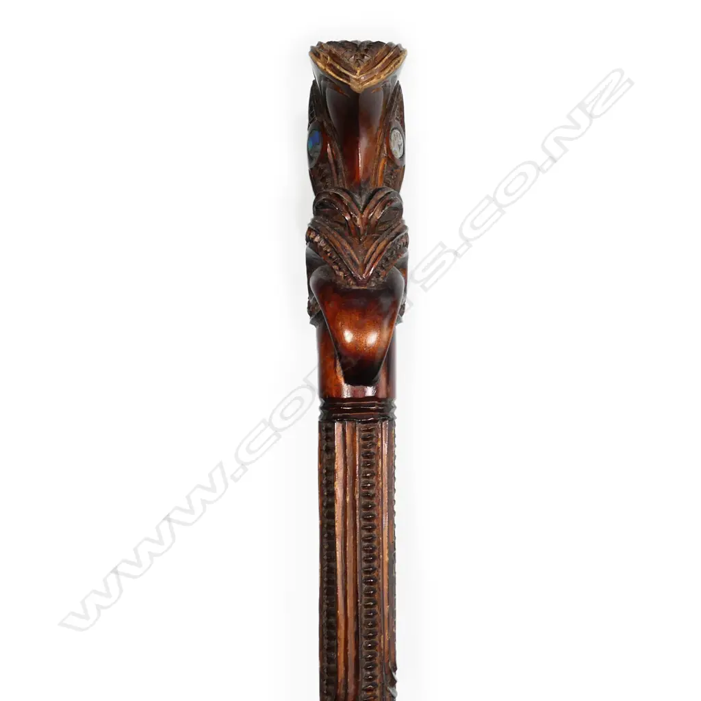A Māori carved walking stick, Image 1++